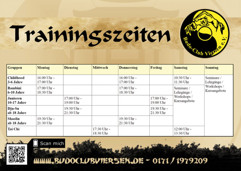 Trainingszeiten
