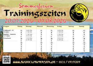 Trainingszeiten Sommerferien